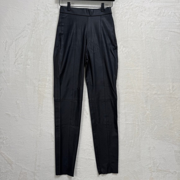 Zara Pants - Zara Leggings Womens‎ XS Black Faux Leather High Rise Seamed Ankle Zip Slim Fit
